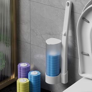 Ensemble de brosses de toilette jetables en plastique, à suspendre au mur, pour un nettoyage sans angle mort - Product Image 6