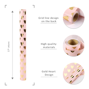 Hot Design Metallic Shiny Heart Gift Wrapping <b>Paper</b> <b>Roll</b> Double-sided Coated <b>Paper</b> For Party Decoration - Product Image 4