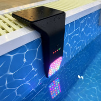 Solar-Poolleuchte 3500mAh Lithium-Akku IP68 Wasserdicht 50W 30 LEDs 10 Farben 4 Modi RGB 30m LCD-Thermometer Timer Fernbedienung Pool