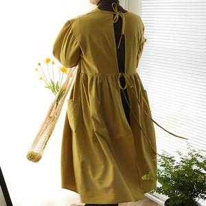 DUOLAI Survêtements pour femmes Nouveau tablier en toile <span class=keywords><strong>de</strong></span> <span class=keywords><strong>cuisine</strong></span> à manches longues Vêtements <span class=keywords><strong>de</strong></span> protection pour la <span class=keywords><strong>cuisine</strong></span> Vêtements <span class=keywords><strong>de</strong></span> travail en coton - Product Image 5
