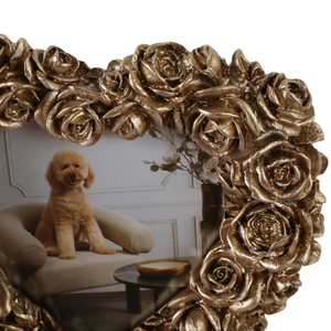 Rosette Heart Shape Decorative Photo <b>Frame</b> 4x4 In Wall Tabletop Living Room Metal <b>Frame</b> - Product Image 5