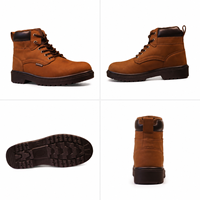 Bottes de travail AOXIANG personnalisées haute protection, unisexe, résistantes à la chaleur, en cuir, avec embout en acier et semelle intermédiaire antichoc, pour l'hiver et le printemps