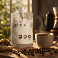 Pochette de café liquide imprimée sur mesure avec bec verseur, concentré de café froid prêt à boire, emballage stand-up, vente en gros