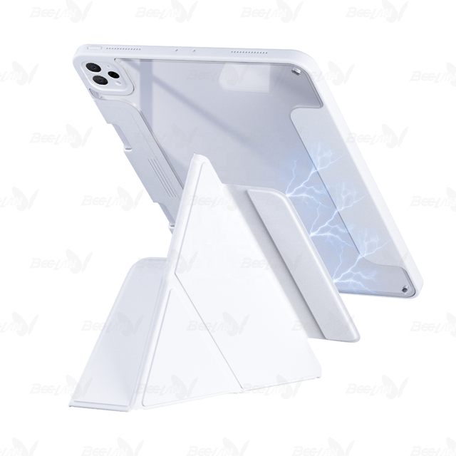 2024 Premium Smart Transparent Shockproof Case Magnetic Charging Bounce Corner iPad Cover With Pencil Slot for iPad Pro Air 5/ 6