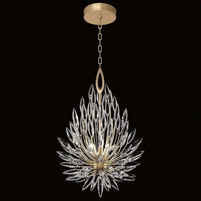 Suspension nordique moderne bourgeons de lys hôtel plafond suspension fleur lustre de luxe en cristal pour maison villa