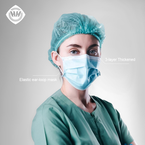 Hubei Haixin Nonwoven Doctor Facemask Anti Virus Quirúrgico Azul Máscaras Elástico Earloop 3 Lay Mascarilla desechable contra el polvo al por mayor - Product Image 1
