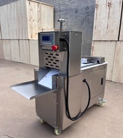 Nouvel équipement de boucher industriel 4 rouleaux Base au sol trancheuse alimentaire à viande Machine à couper épais pour saucisse bacon agneau boeuf Plus