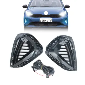 Winauto Led chạy ban ngày ánh sáng LED sương mù ánh sáng cho Kia K3 Cerato Forte 2023 DRL ánh sáng ban ngày với tín hiệu lần lượt màu vàng ánh sáng màu xanh