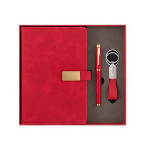 Business Promotional Custom Vip Clients Luxury PU Leather Embossed Agenda Notebook and Pen <b>Gift</b> Set with Keychain - Product Image 4