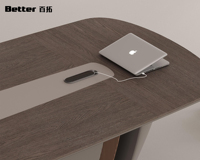 Mesa de Reuniones Grande para Oficina, Escritorio de Conferencia Personalizable con Tomacorriente y Sistema de Gestión de Cables