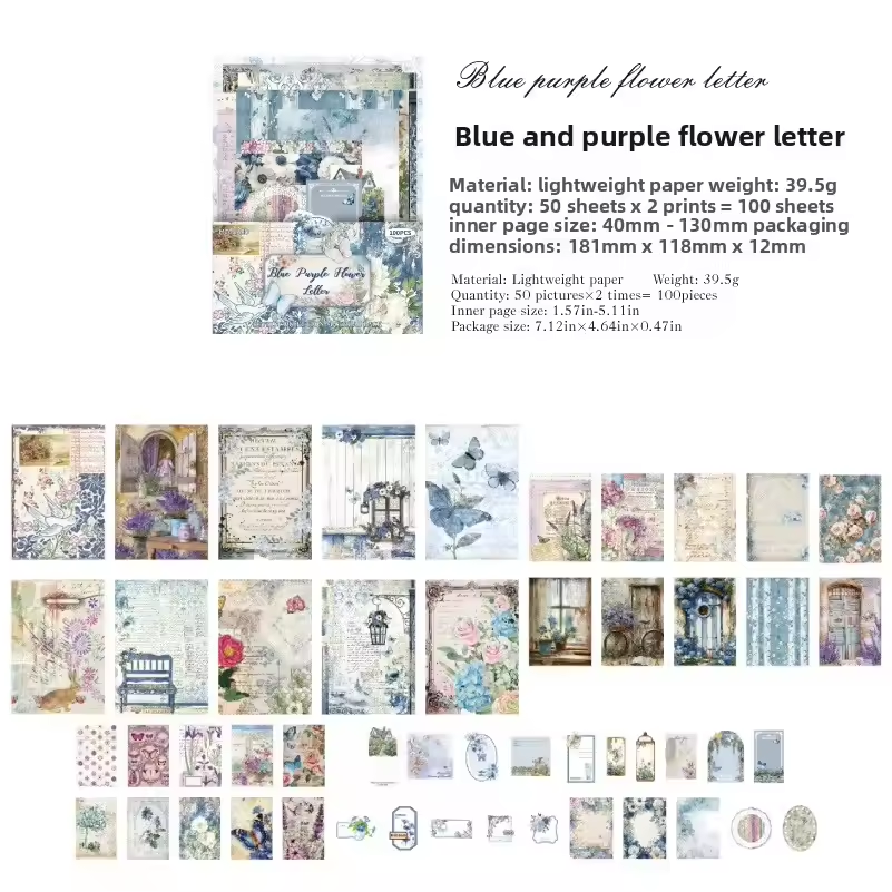 Lettre bleue et violette