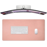Tapis de souris de bureau en cuir PC Tapis de souris de jeu double face en cuir chamois imperméable Support Tapis d'écriture ergonomique pour le bureau et la maison