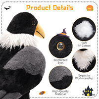 Édition limitée Halloween corbeau géant corbeau animaux en peluche poupée en peluche pour les décorations d'halloween fête décor à la maison fêtes à thème