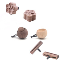 Diffuseur de parfum pour voiture en bois de noyer noir, diffuseur sans eau, clip de ventilation, parfum d'ambiance pour voiture, huile aromatique, diffuseur de voiture en bois