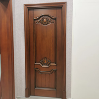 Porte intérieure en bois massif de style européen sur mesure, design sculpté à la main, porte battante peinte pour villa, chambre, appartement, hôtel