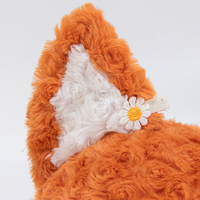 Peluche personnalisable en coton PP brodé, motif renard mignon de dessin animé, 35/50/65/80 cm, jouet en peluche durable et doux anti-stress