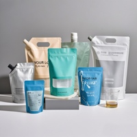 Impression personnalisée Pochette à bec verseur 1L Emballage en plastique pour détergent 500ml Shampooing 250ml Savon à vaisselle 100ml Lotion recharge