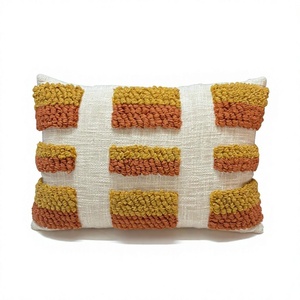 Housse de coussin en coton tufté pour salon, décoration intérieure, personnalisable avec design sur mesure, style bohème, écologique, OEM, vente en gros - Product Image 1