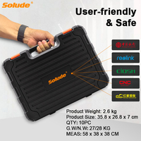 Boîte à Outils en Plastique SOLUDE avec Ensemble de 82 Outils à Main pour Maison : Tournevis, Marteau, Scie, Clé, Douille et Matériel de Rangement