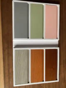 Paneles de revestimiento de pared decorativos laminados de madera ecológica de color nogal de fácil instalación