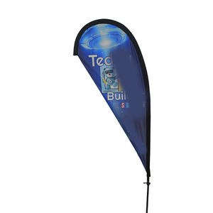 עמיד למים דגל ריבועי דגל חוף מרובעים, עיצוב פרסום טסים דיגיטלי בד נוצה דגל רוח קידום - Product Image 6