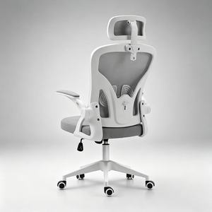 Chaise de bureau ergonomique à dossier haut en maille, chaise d'ordinateur avec coussin en mousse moulée épaisse, accoudoirs réglables, appui-tête et soutien lombaire - Product Image 3