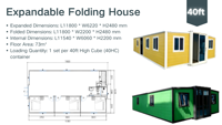METGOOD Casa Modular Expandible Portátil de Panel Sándwich Contemporáneo para Vida Fuera de la Red |   Cabaña en la Montaña Nevada/Oficina Remota