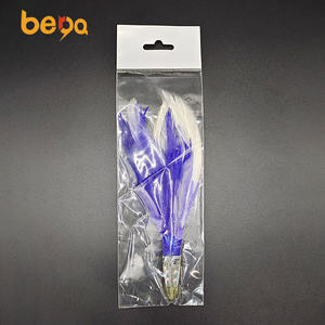 Appâts à la traîne pêche en mer chocolat tête de poulpe avec jupe en plumes barbe leurre pêche Marlin thon appât pêche à la traîne non rigée - Product Image 2