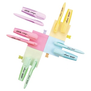 Nouveau design, <span class=keywords><strong>couleur</strong></span> <span class=keywords><strong>pastel</strong></span>, <span class=keywords><strong>surligneur</strong></span> de style stylo marqueur à 12 couleurs avec poignée en caoutchouc, lot - Product Image 4