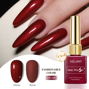 Vernis à ongles en gel <span class=keywords><strong>rouge</strong></span> série <span class=keywords><strong>rouge</strong></span> 15 ml, paillettes rouges, art des ongles d'hiver, vernis semi-permanent, gel UV à faire tremper pour les ongles - Product Image 2