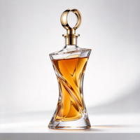 Bouteilles en verre transparentes, forme torsadée unique, bouteille en cristal clair avec liquide ambré pour cadeau et présentation de produits haut de gamme