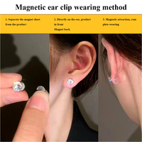 Clip de oreja magnético de moda de Venta caliente con pendientes de tuerca chapados en oro de circón para hombres y mujeres joyería magnética