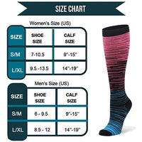 Chaussettes de compression à dégradé de couleurs mélangées pour hommes et femmes, mi-mollet, athlétiques, élastiques, en nylon respirant