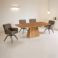 Table à manger en bois extensible moderne de haute qualité, table de cuisine rectangulaire durable pour petit appartement, maison et restaurant