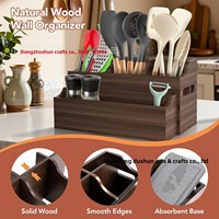 Boîte de rangement de cuisine en bois massif, organiseur de vaisselle à compartiments, sans couvercle, design moderne, multi-usages, pour baguettes, couteaux, fourchettes