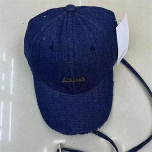 HT-2615 gros DENIM décontracté langue de canard métal souple lettre Baseball Sport casquette polyvalent papa chapeau avec corde - Product Image 6