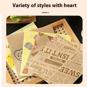 Papier d'emballage alimentaire absorbant l'huile pour sandwichs, sacs à burger enduits, papier de cuisson jetable pour pain, imprimé, résistant à l'huile - Product Image 3