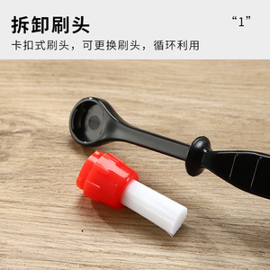Cepillo de limpieza para cafeteras Kafei Shi, cabezal curvo de PP y nailon, limpiador manual para cabezales de máquinas de espresso. - Product Image 5