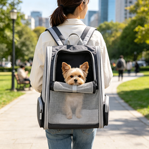 Breathable Mesh Pet <b>Backpack</b> Carrier Oxford Soft Sided Pet Travel <b>Backpack</b> for <b>Cats</b> Dogs Portable Outdoor Pet Carrier <b>Backpack</b> - Product Image 1