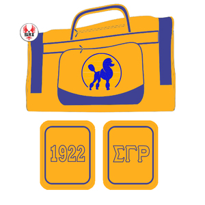 Bolsa de Lona de Poliéster Bordada con el Símbolo de la Hermandad Sigma Gamma Rho para Mujer |   Bolsa de Lona Personalizada Bordada de la Hermandad SGRho para Damas - Product Image 4