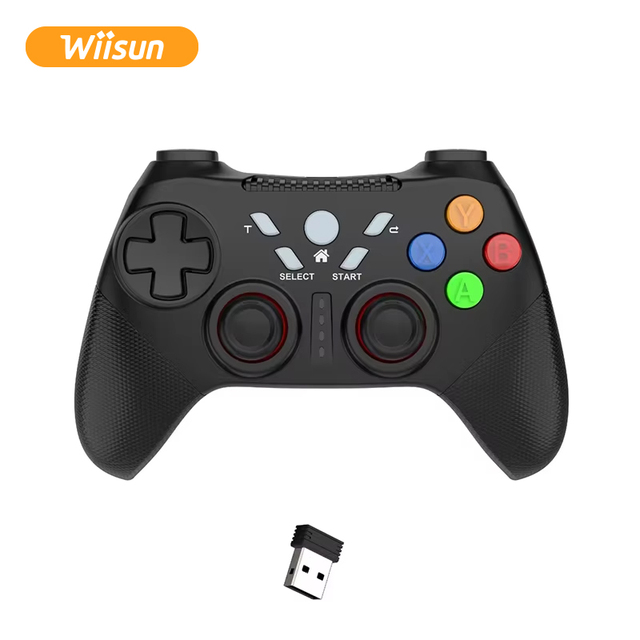 P6 2.4G Wireless Game Controller Double Joysticks Crystal Buttons Non-Slip Handle Vibration Motor Six-axis Gyroscope