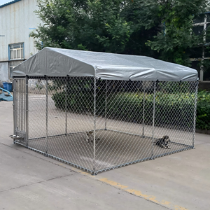 Enclos et chenil extérieur robuste pour chien : Parc d'exercice extra-large en acier galvanisé avec abri pour chiens de grande et très grande race - Product Image 2