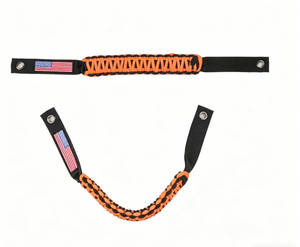 Manija de agarre trenzada para <span class=keywords><strong>Ford</strong></span> <span class=keywords><strong>Bronco</strong></span> 2021-2024 - Manija de puerta de coche <span class=keywords><strong>naranja</strong></span> y negra con bandera americana, modelo universal - Product Image 3