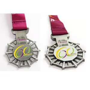 Produk terlaris logam 3D berongga Enamel olahraga maraton medali putar kustom untuk suvenir