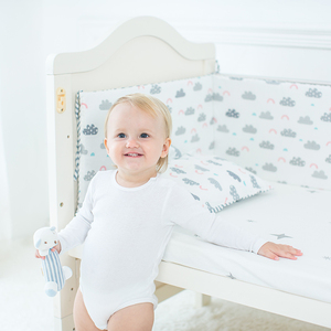 Chine pas cher nuage gris motif imprimé pliable <span class=keywords><strong>bio</strong></span> 100% coton bébé lit bébé lit bébé pare-chocs pad - Product Image 6