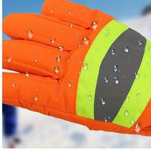 Guantes Reflectantes de Seguridad Vial, Guantes Térmicos de Forro Polar para Clima Frío, Deportes al Aire Libre, Correr, Esquí, Guantes de Invierno para Mujer - Product Image 4