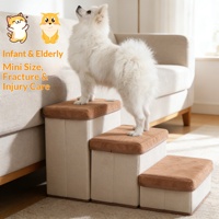 Escaliers pliables pour chiens pour accéder aux lits et aux canapés, échelles pour animaux de compagnie pour petits chiens et chats, meubles pour animaux de compagnie à côté du lit avec montage facile