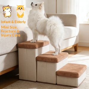 Scale Pieghevoli per Cani per Salire su Letti e Divani, Scale per Animali Domestici per Cani e Gatti di Piccola Taglia, Mobili per Animali Domestici da Comodino con Facile Montaggio - Product Image 1