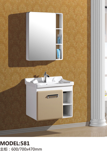 Meuble <span class=keywords><strong>de</strong></span> <span class=keywords><strong>salle</strong></span> <span class=keywords><strong>de</strong></span> <span class=keywords><strong>bain</strong></span> mural incurvé blanc brillant vintage personnalisé avec tiroirs <span class=keywords><strong>de</strong></span> <span class=keywords><strong>rangement</strong></span>, miroir et armoire latérale haute combinée - Product Image 4