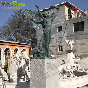 YOUFINE vida tamanho tradicional Bronze <span class=keywords><strong>Angel</strong></span> escultura segurando a estátua do pombo para a decoração exterior do jardim - Product Image 4